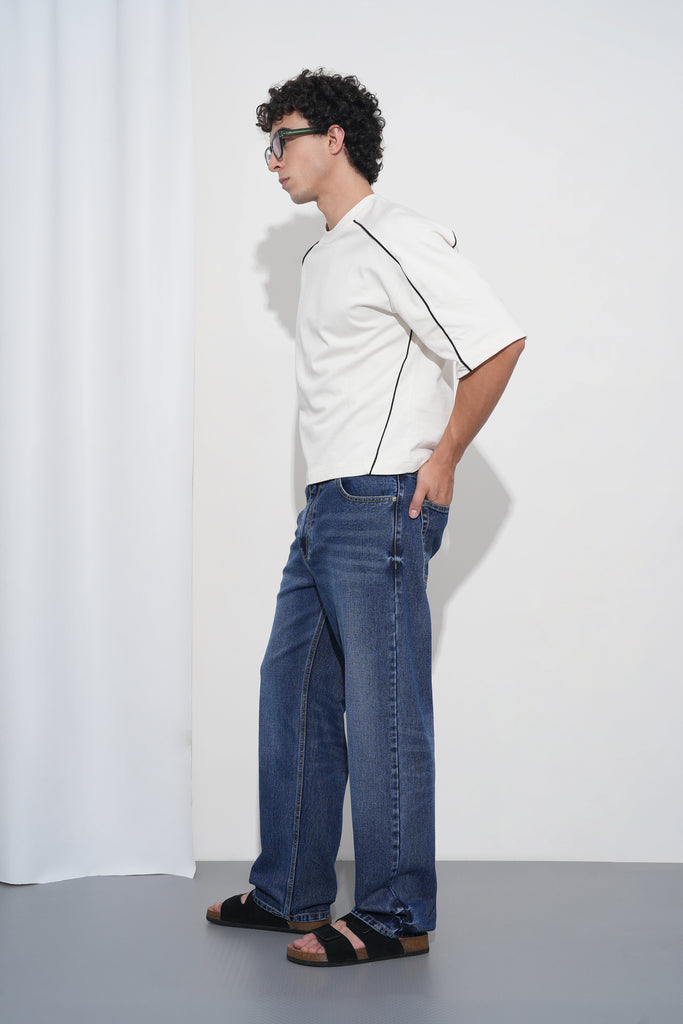 Stone Blue Straight Fit Jeans