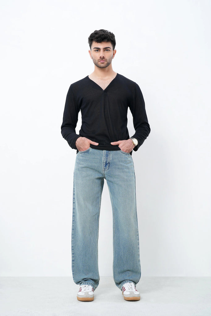 Light Blue Straight Fit Jeans