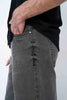 Ash Grey Faded Straight Fit Jeans