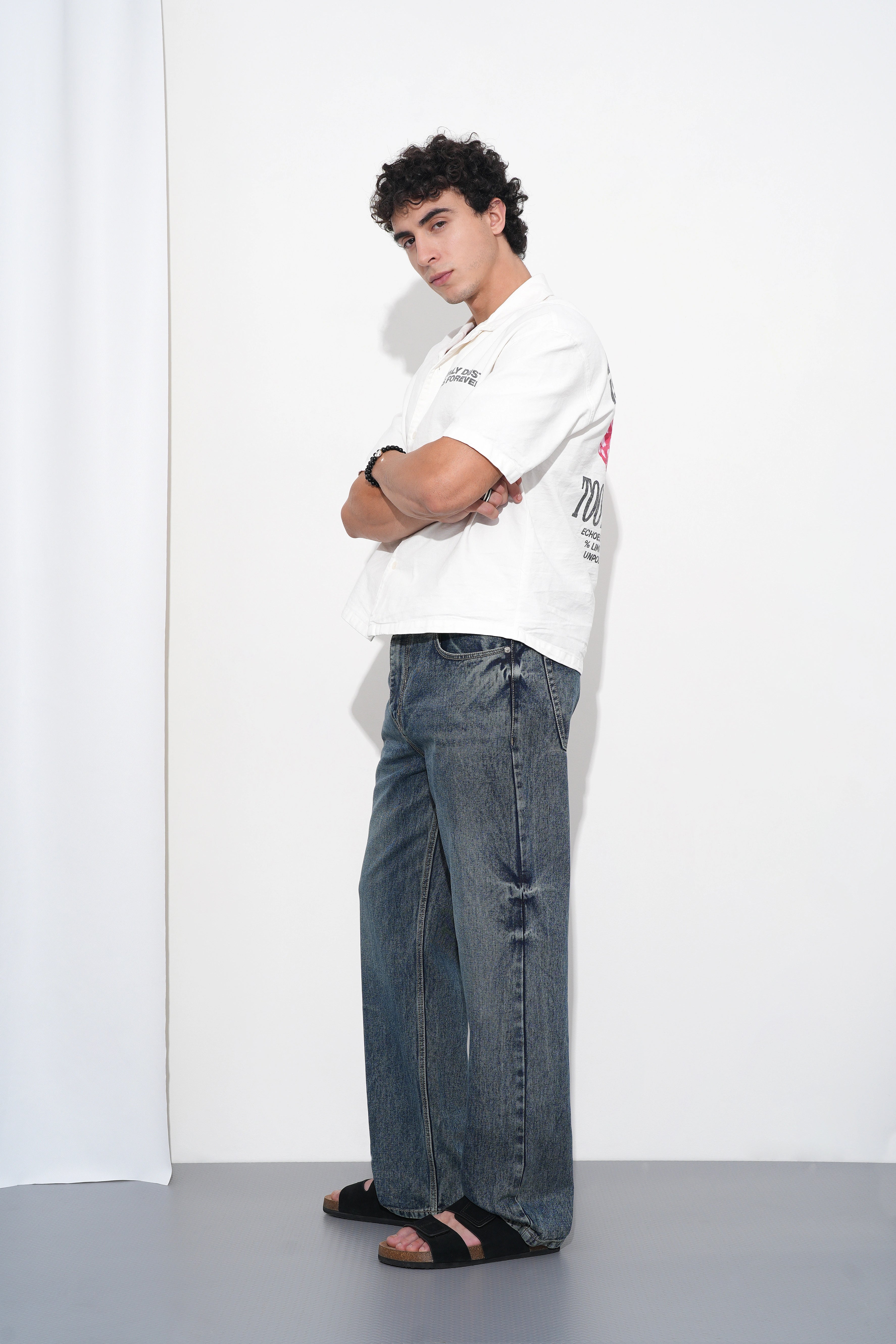 Steel Blue Straight Fit Jeans