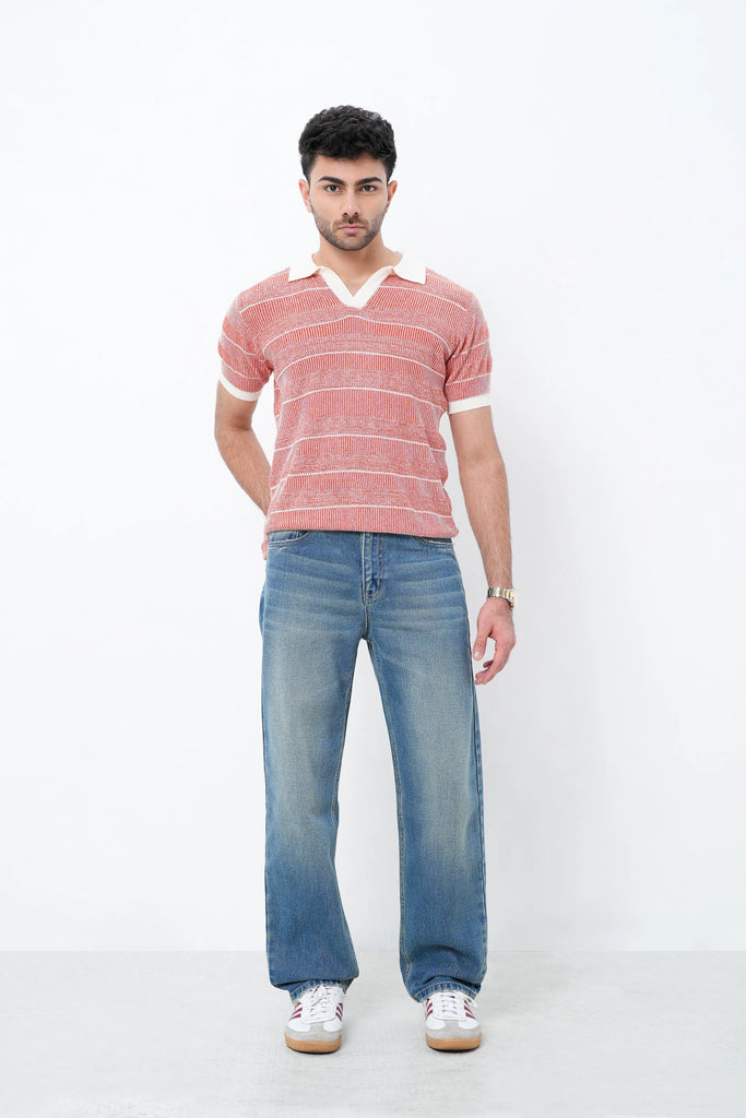 Red Ivy Knit Polo T-Shirt