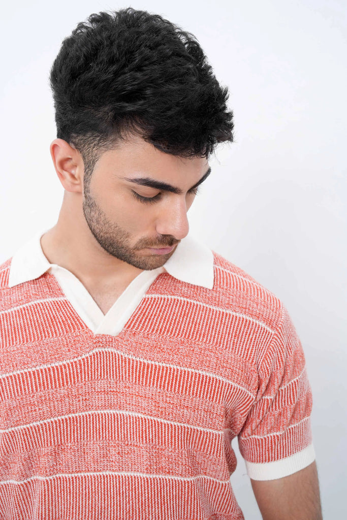 Red Ivy Knit Polo T-Shirt