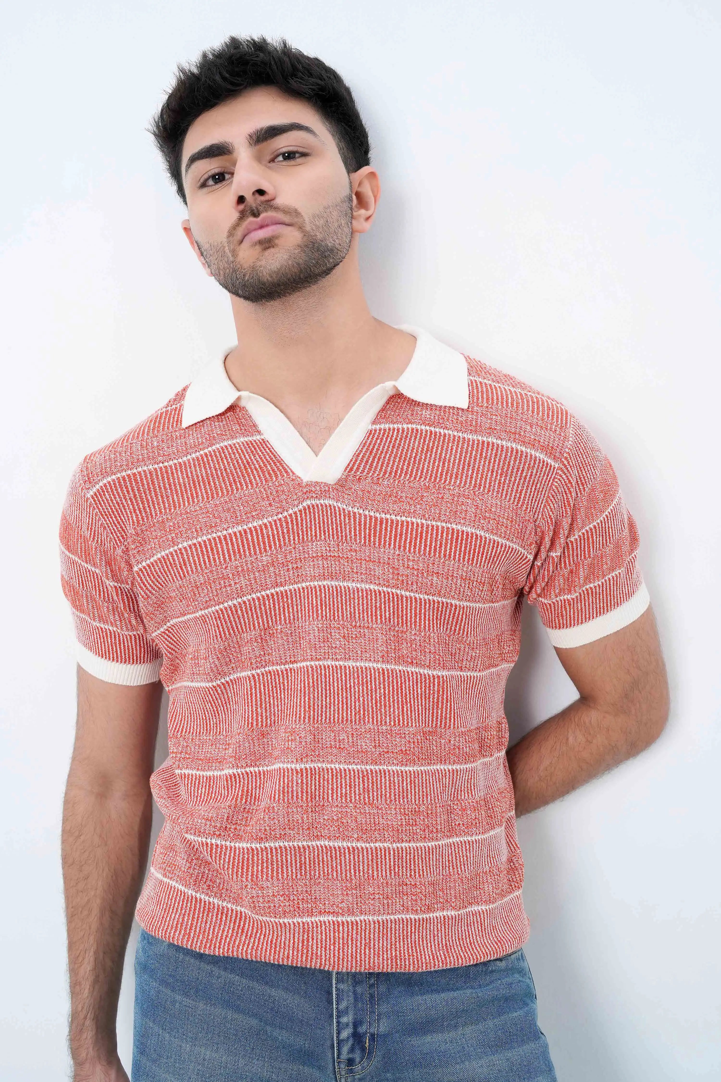 Red Ivy Knit Polo T-Shirt