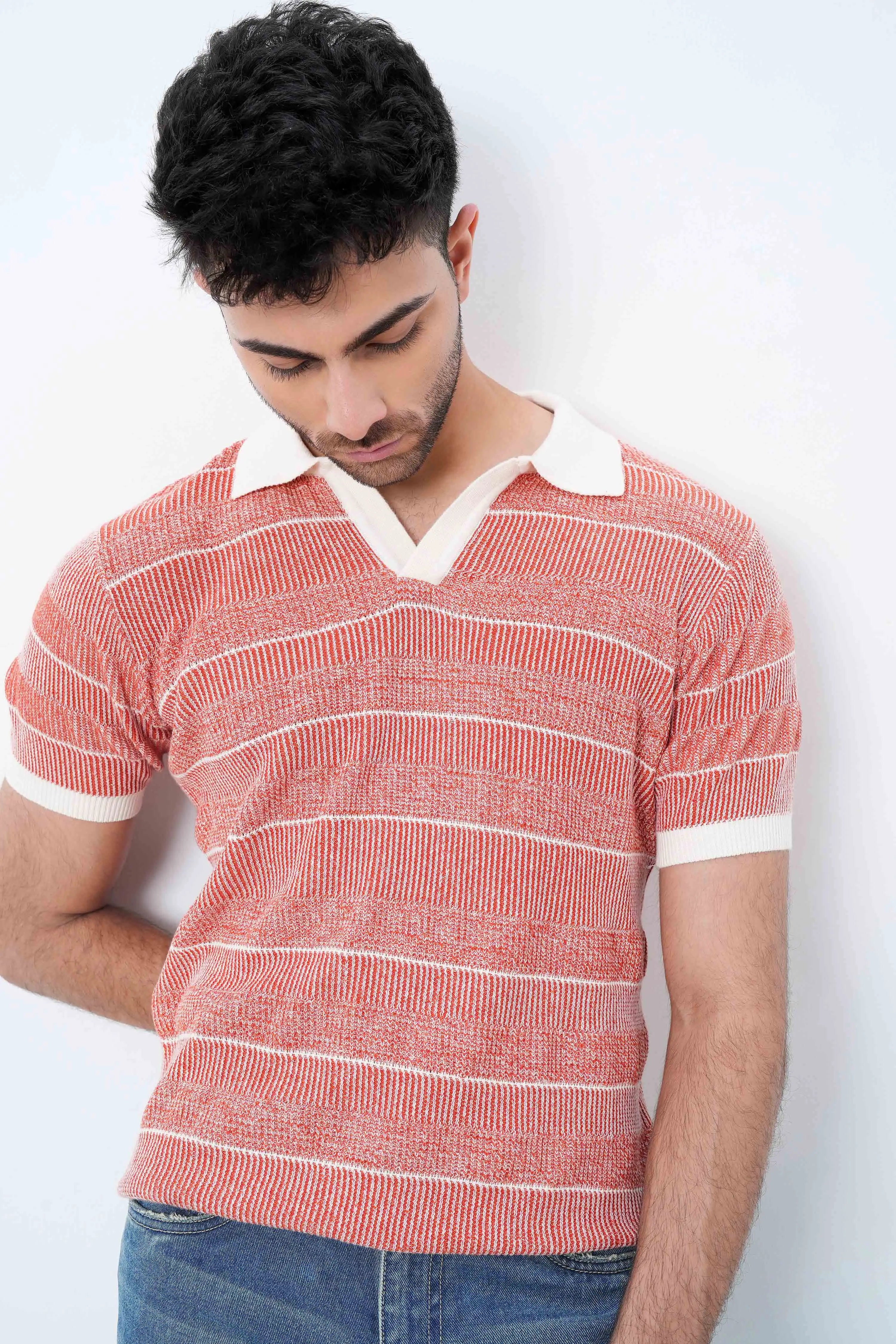 Red Ivy Knit Polo T-Shirt