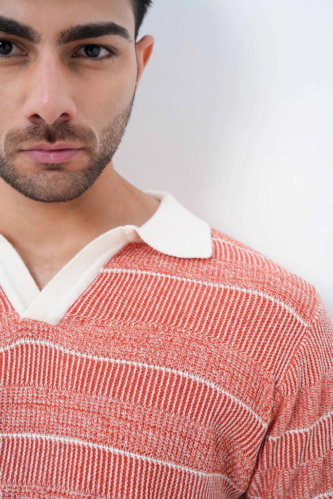 Red Ivy Knit Polo T-Shirt