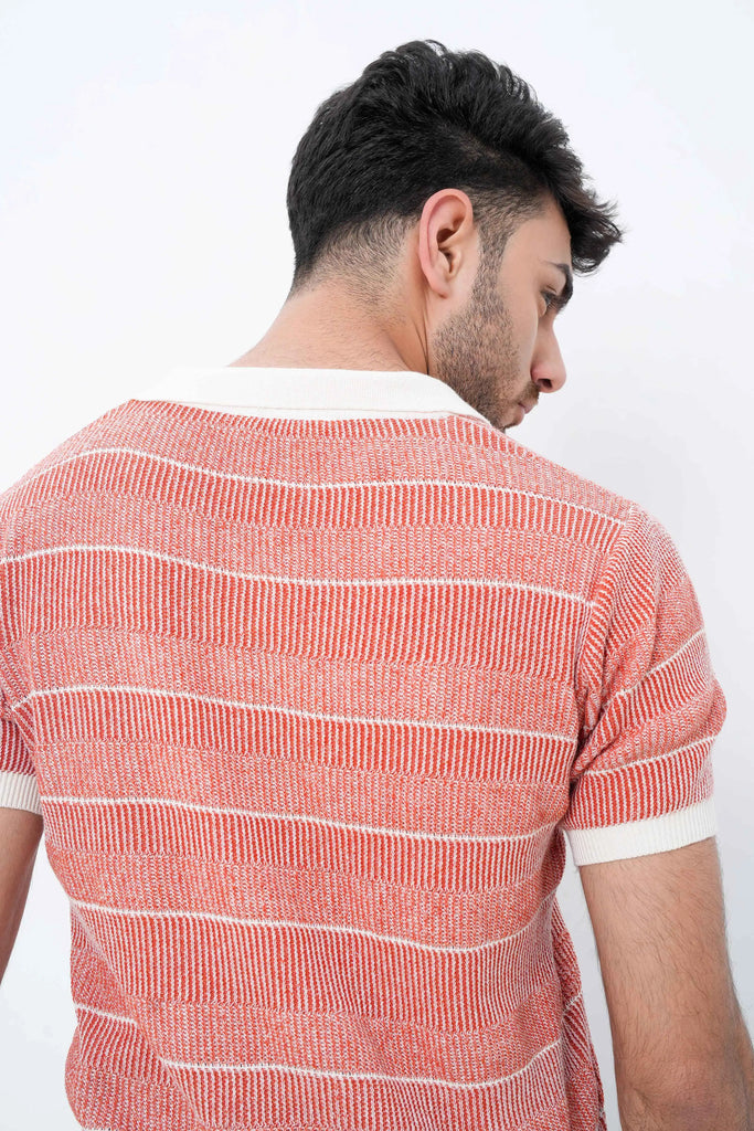 Red Ivy Knit Polo T-Shirt