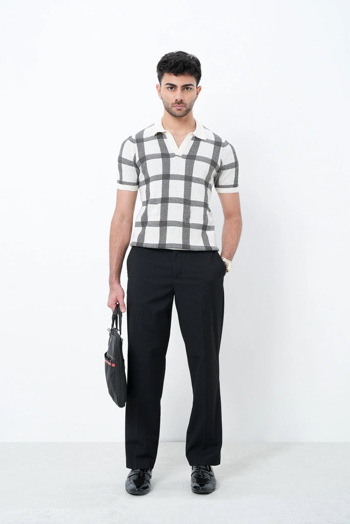 Club Check Knit Polo T-Shirt