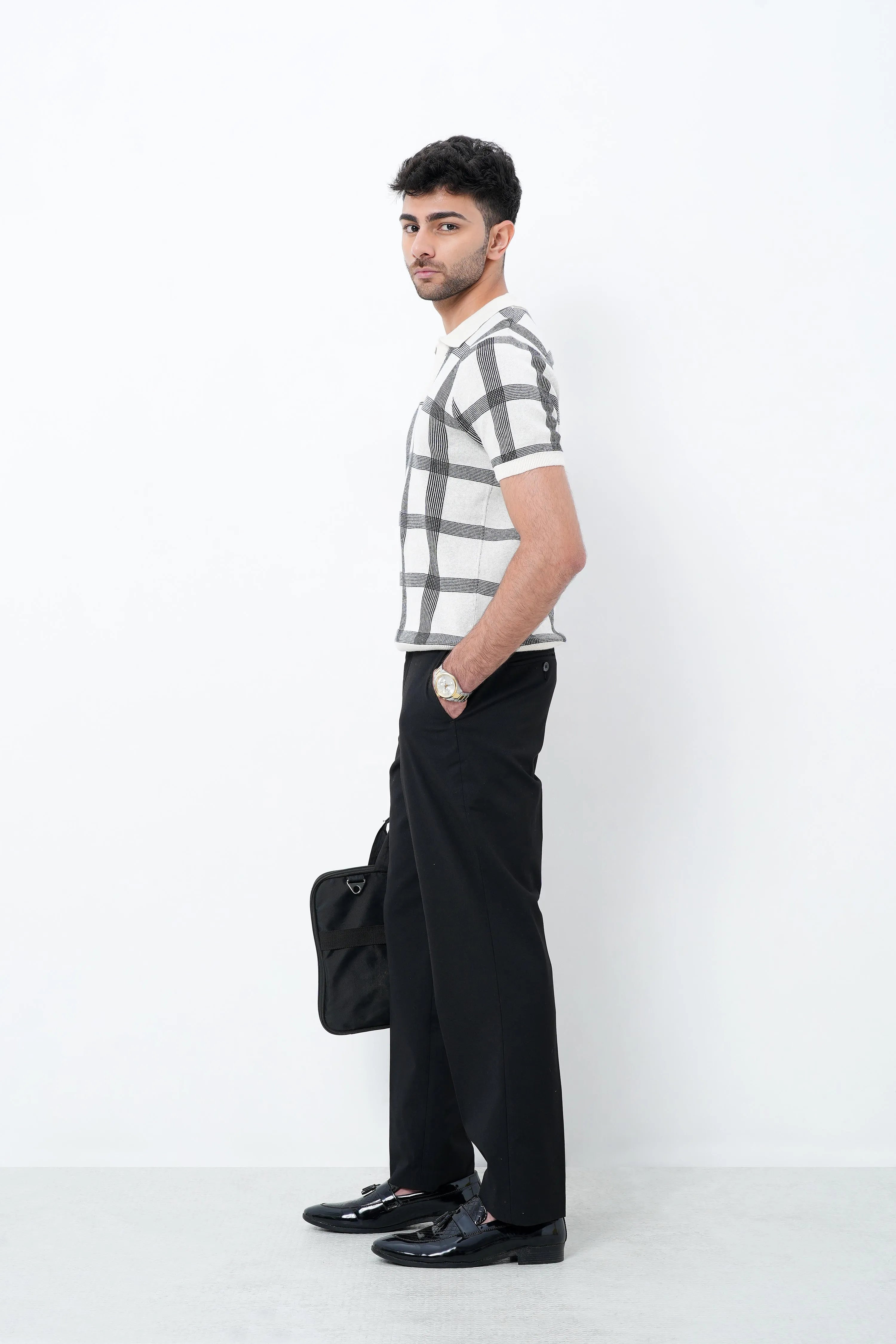 Club Check Knit Polo T-Shirt