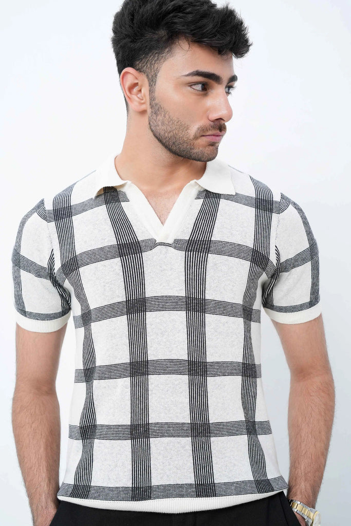 Club Check Knit Polo T-Shirt