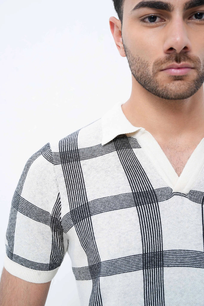 Club Check Knit Polo T-Shirt