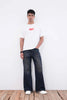 Charcoal Blue Flare Fit Jeans