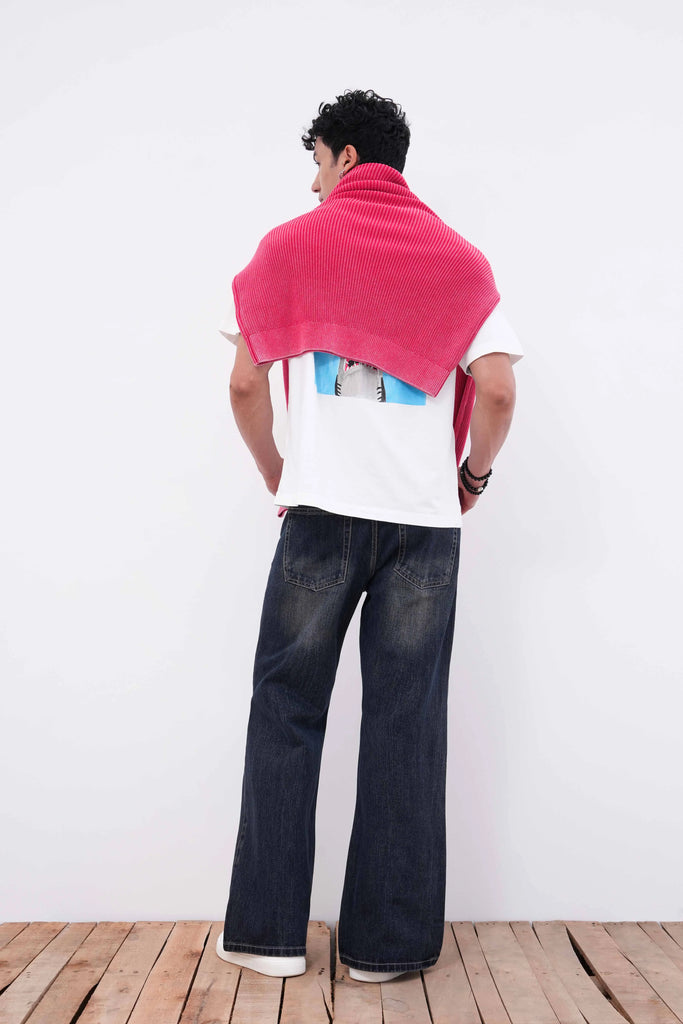 Charcoal Blue Flare Fit Jeans