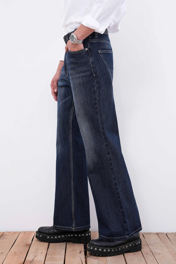 Marble Blue Flare Fit Jeans