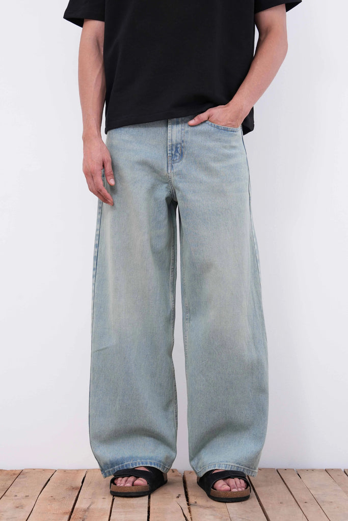 Dusty Sky Blue Baggy Fit Jeans