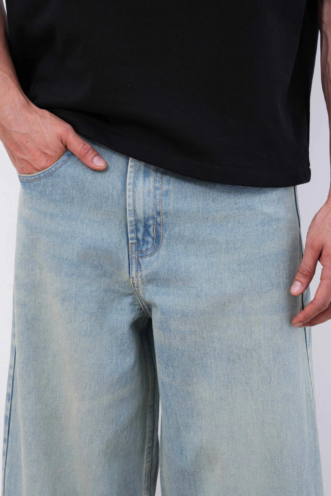 Dusty Sky Blue Baggy Fit Jeans