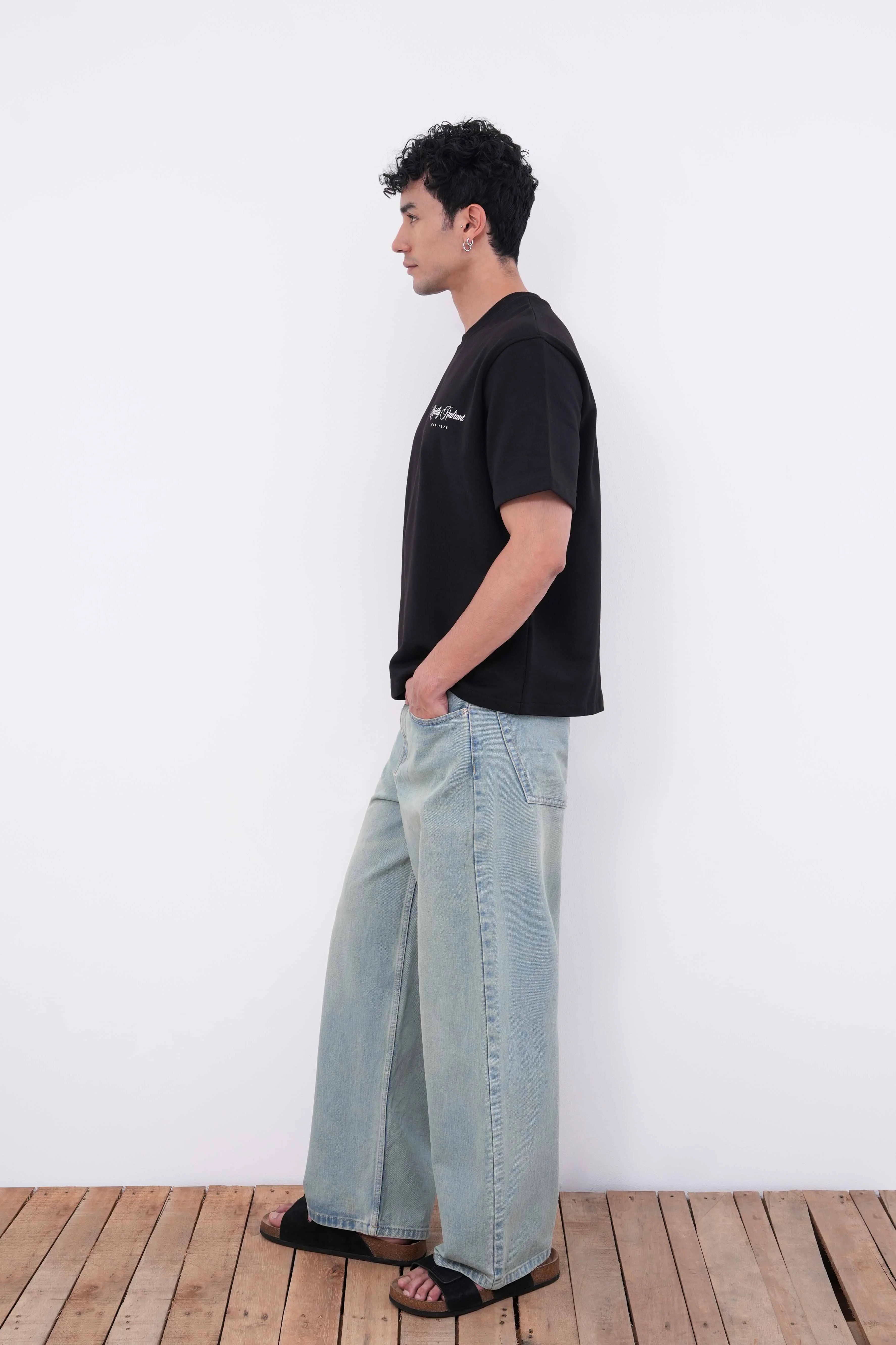 Dusty Sky Blue Baggy Fit Jeans