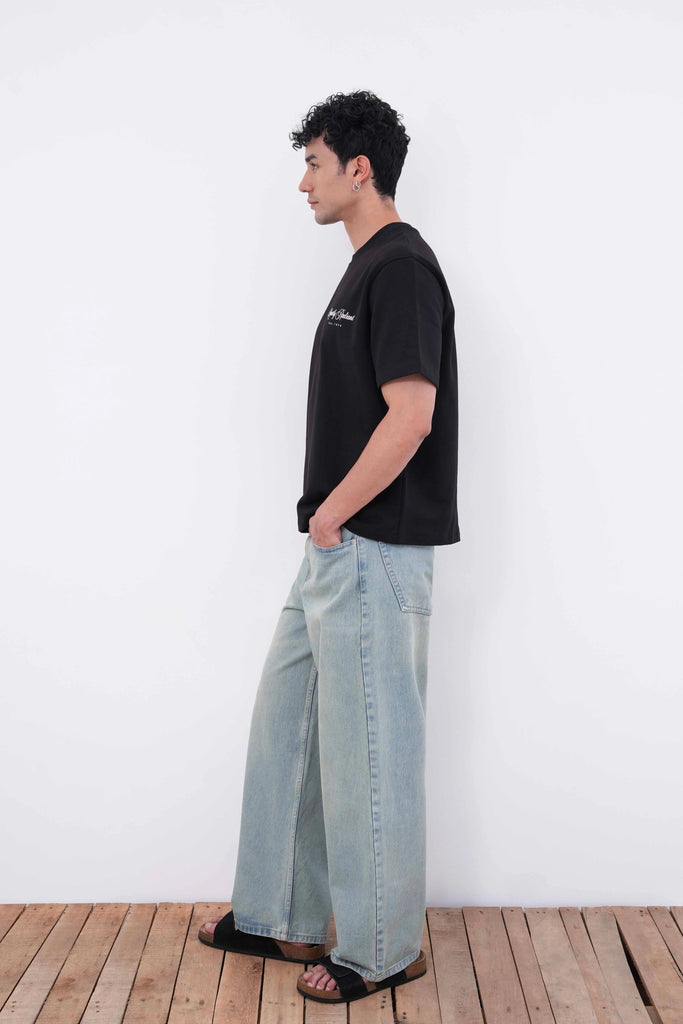 Dusty Sky Blue Baggy Fit Jeans