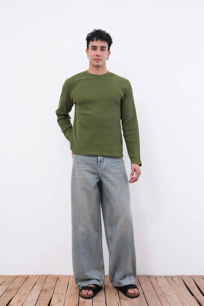 Sunfade Blue Baggy Fit Jeans
