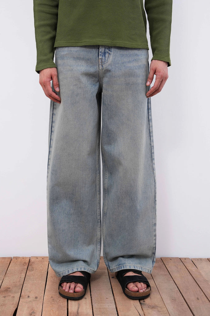 Sunfade Blue Baggy Fit Jeans