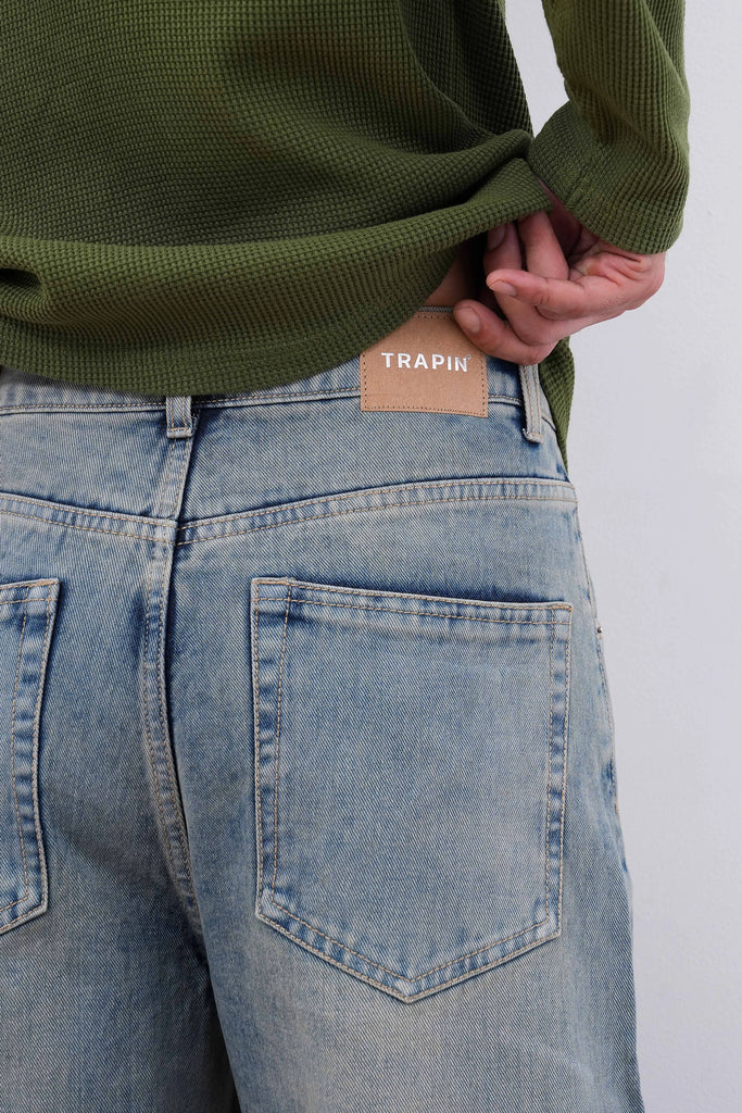 Sunfade Blue Baggy Fit Jeans
