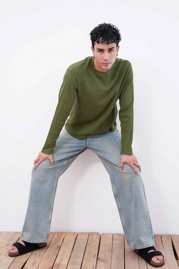 Sunfade Blue Baggy Fit Jeans
