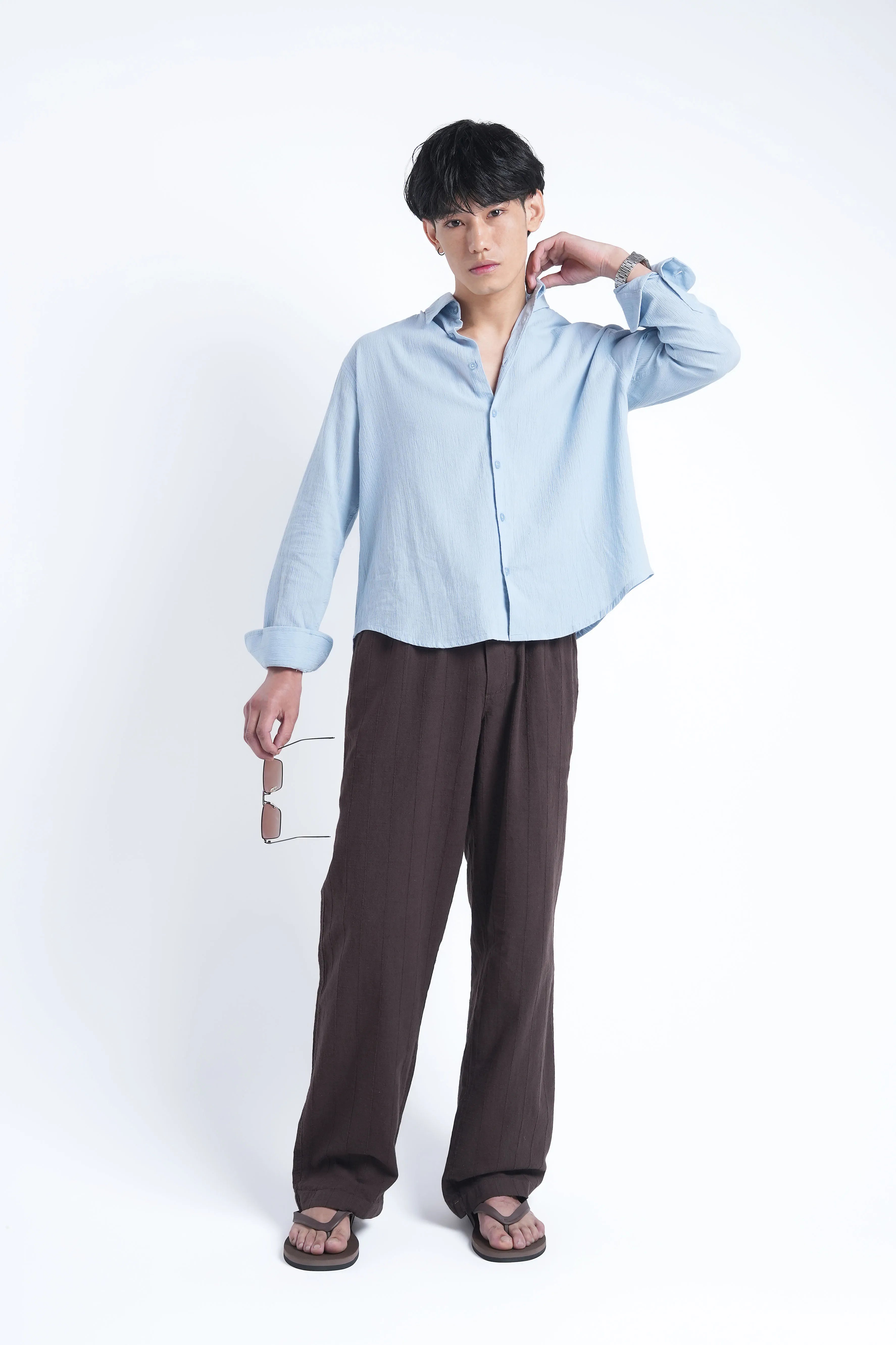 Riviera Blue Crisp Cotton Shirt