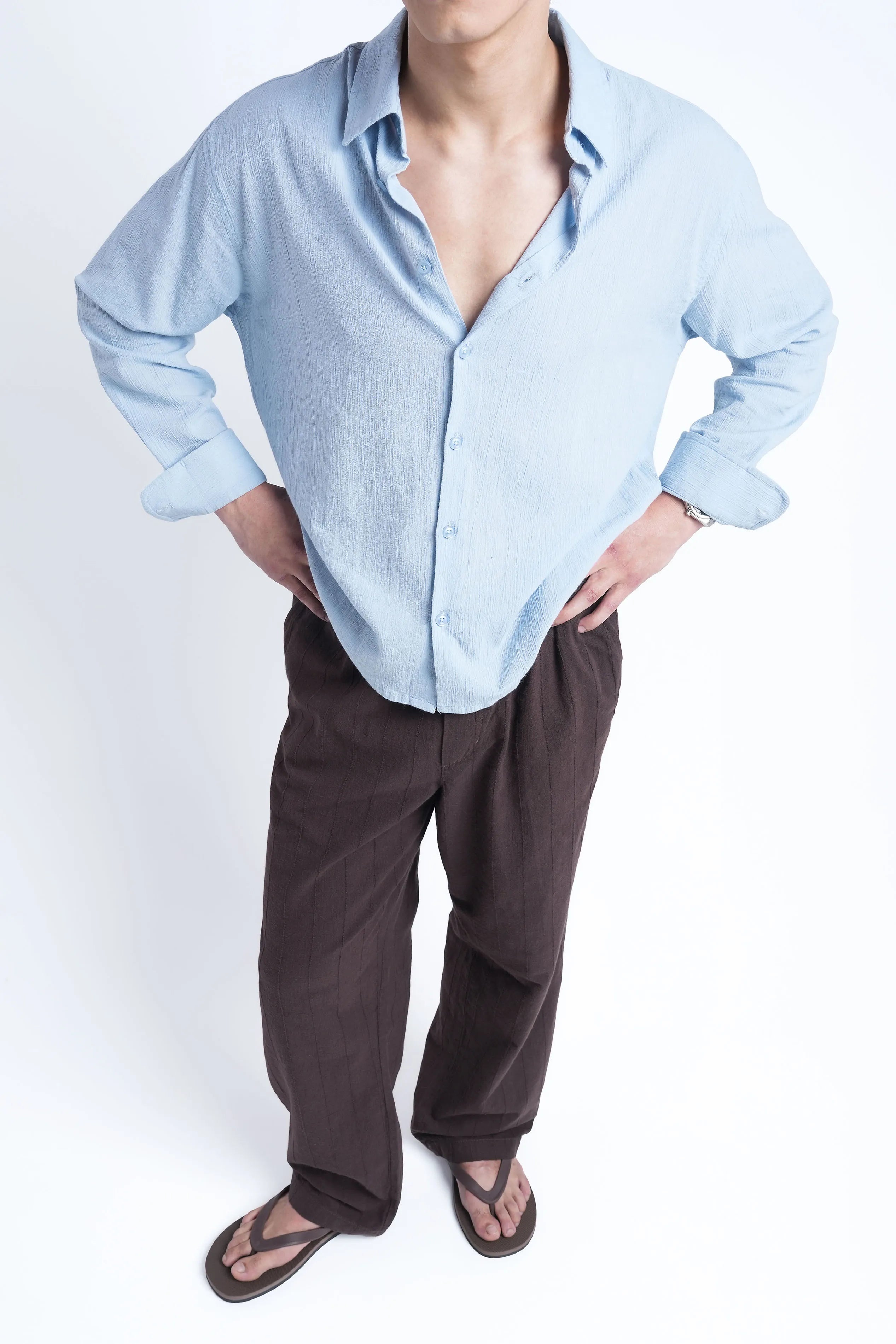 Riviera Blue Crisp Cotton Shirt