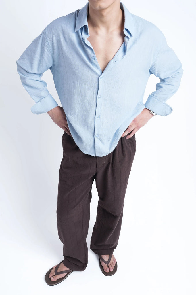 Riviera Blue Crisp Cotton Shirt