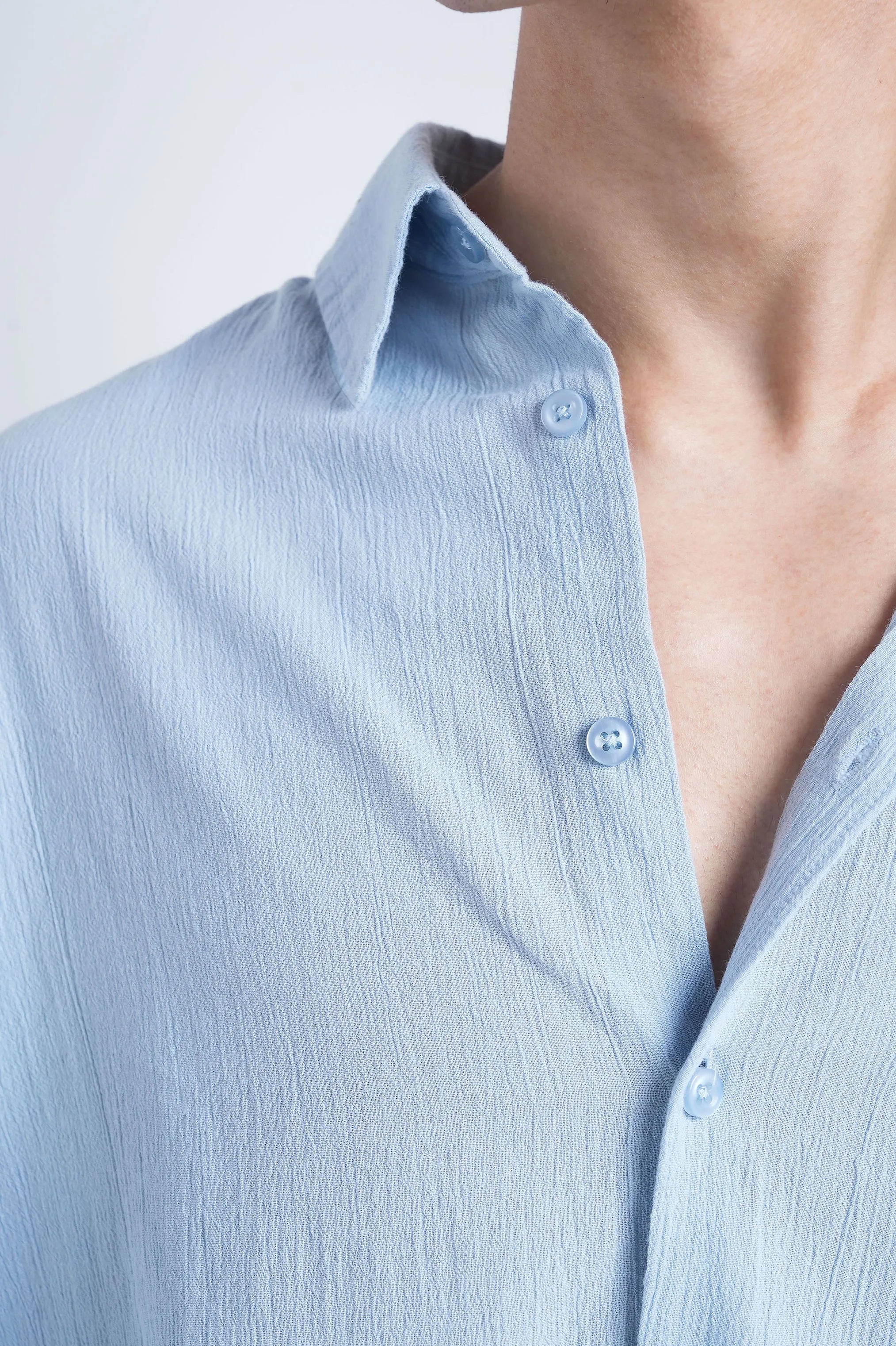 Riviera Blue Crisp Cotton Shirt