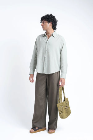 Cypress Green Crisp Cotton Shirt