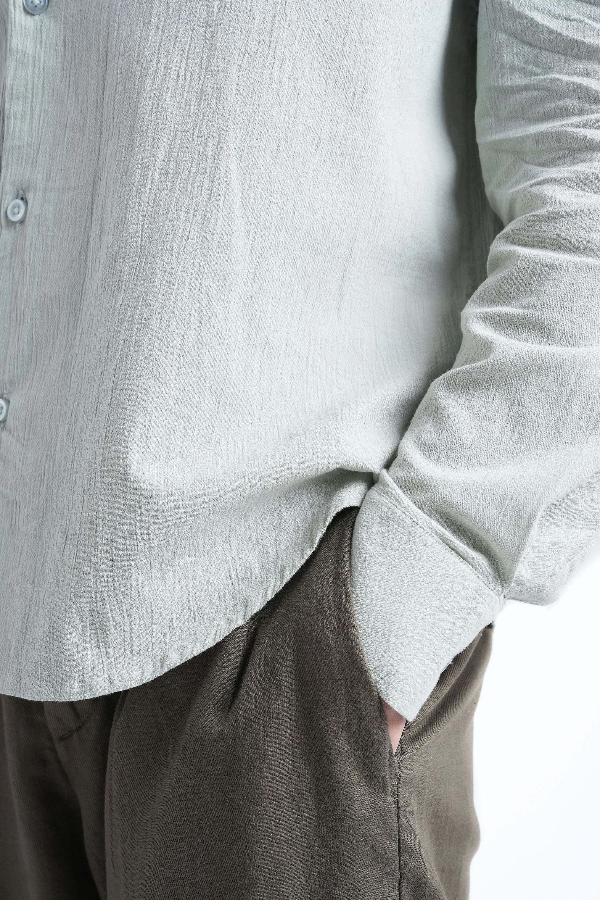 Cypress Green Crisp Cotton Shirt