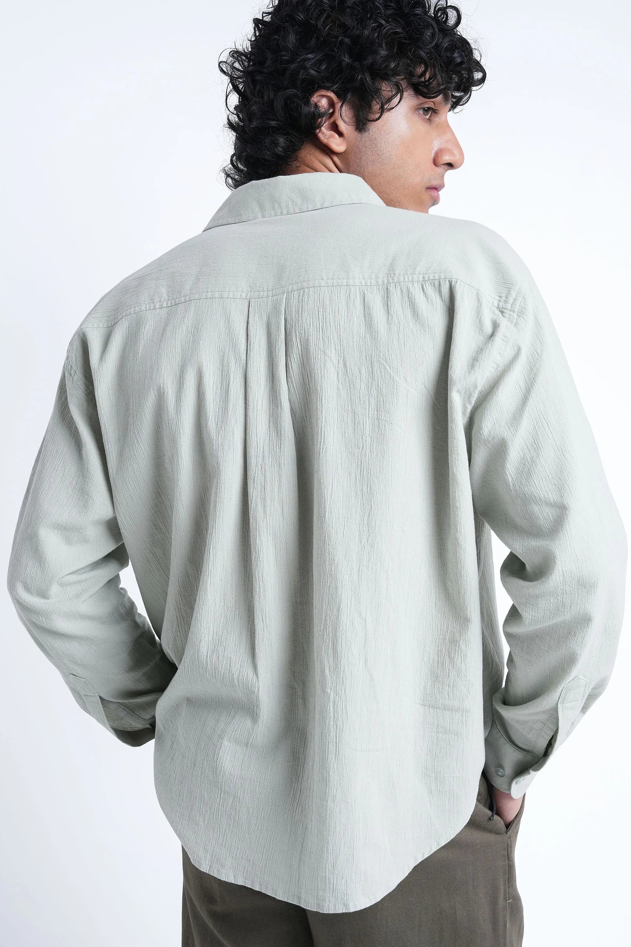 Cypress Green Crisp Cotton Shirt