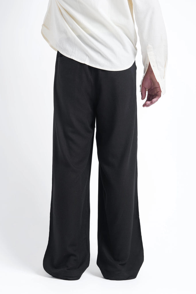 Black Linen Drawstring Pants