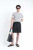 Black Linen Drawstring Shorts