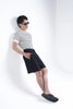 Black Linen Drawstring Shorts