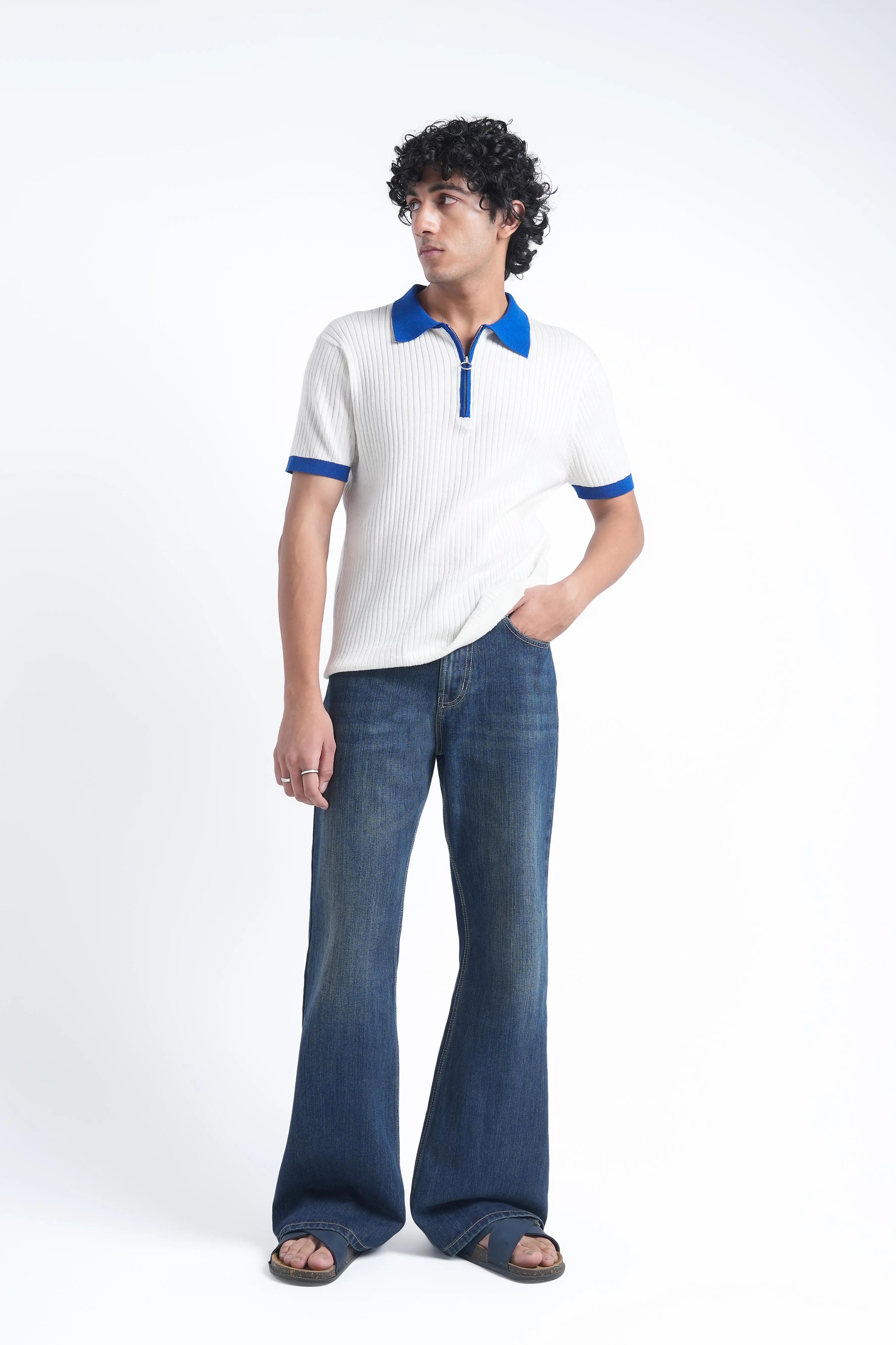 Cloud Blue Flare Fit Jeans