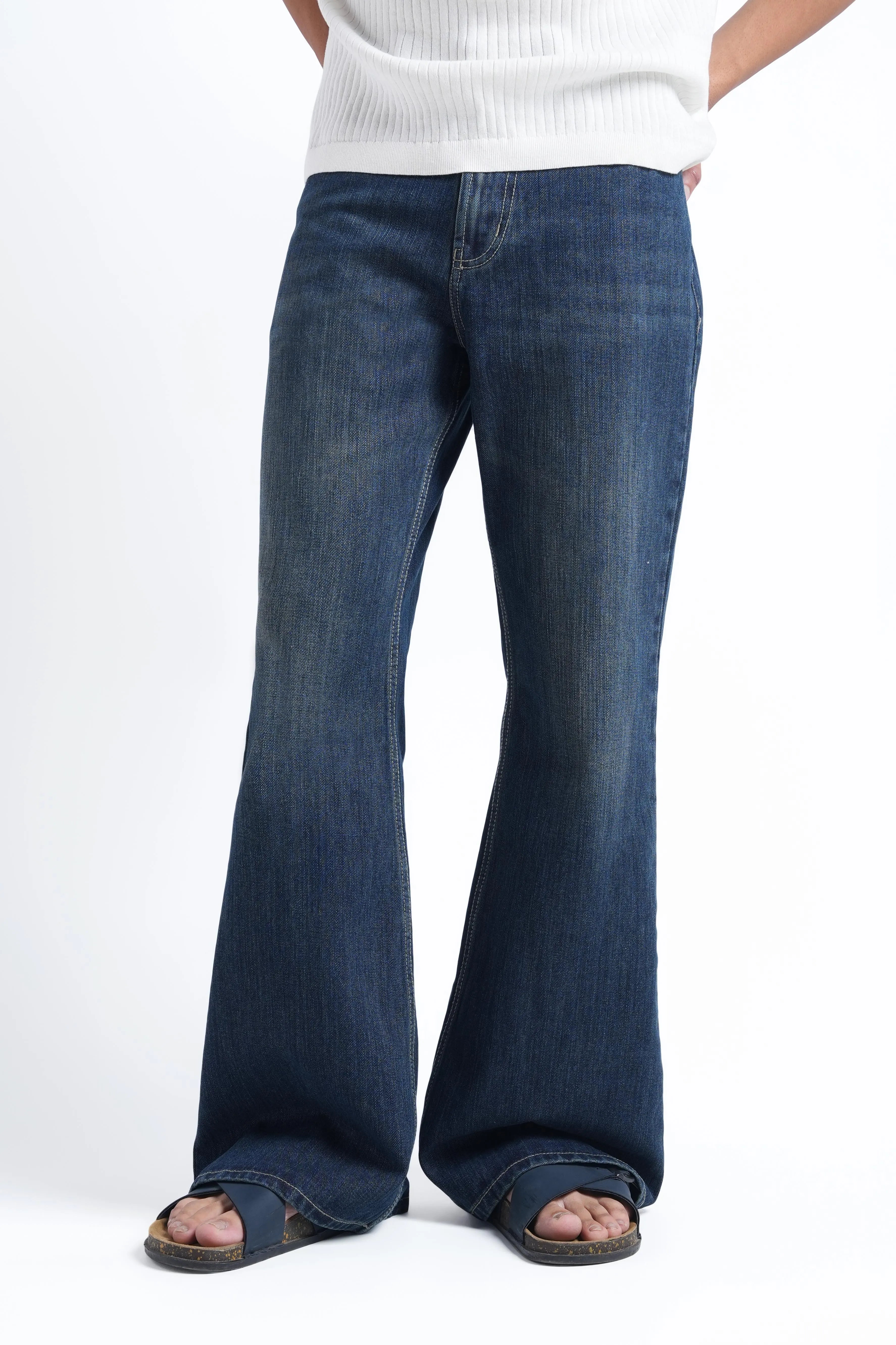 Cloud Blue Flare Fit Jeans