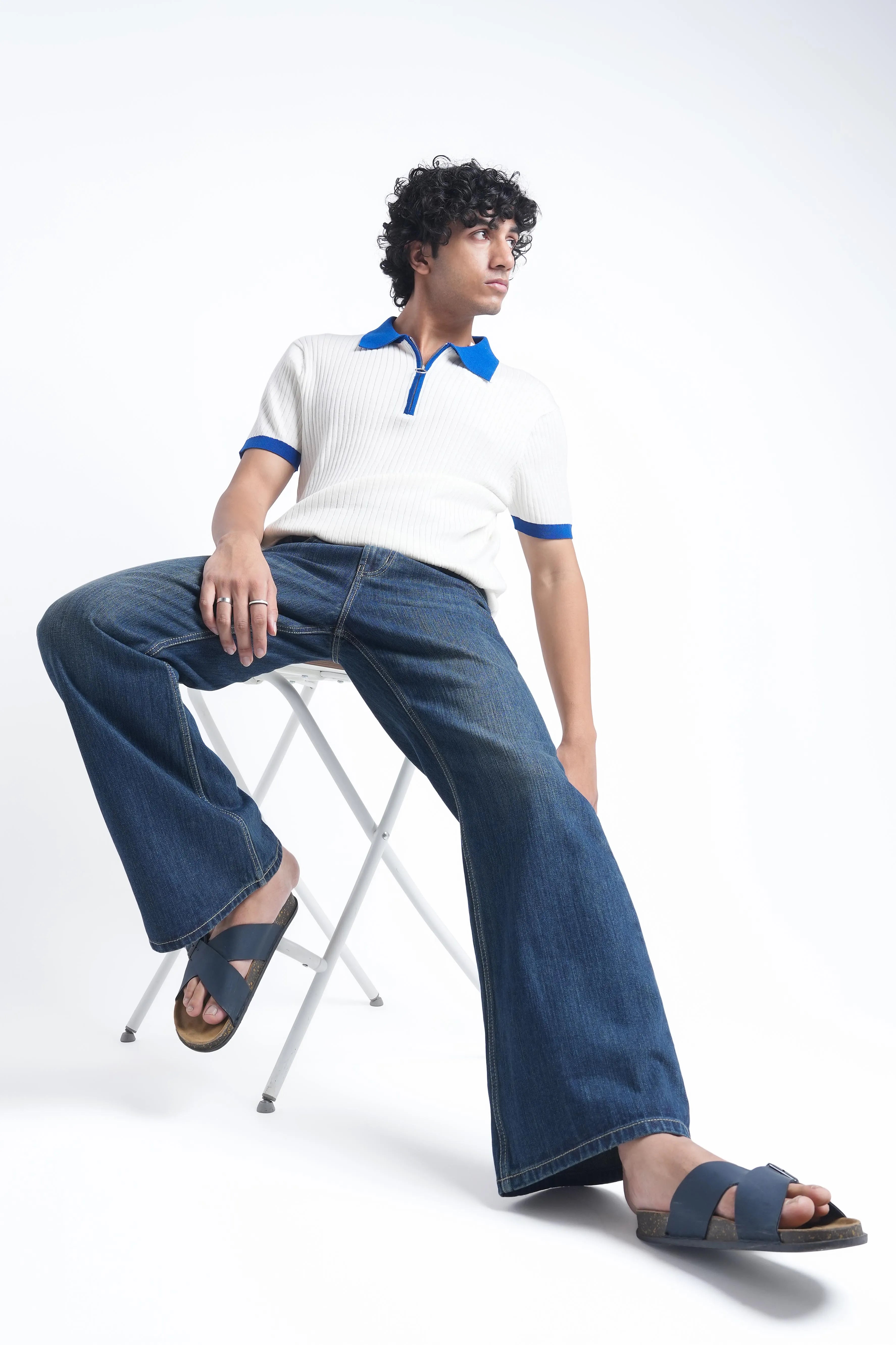 Cloud Blue Flare Fit Jeans