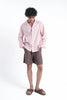 Brown Linen Drawstring Shorts