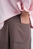 Brown Linen Drawstring Shorts