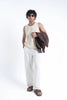 White Linen Drawstring Pants