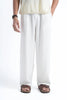 White Linen Drawstring Pants