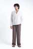 Brown Linen Drawstring Pants