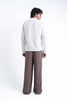 Brown Linen Drawstring Pants