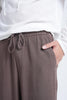 Brown Linen Drawstring Pants