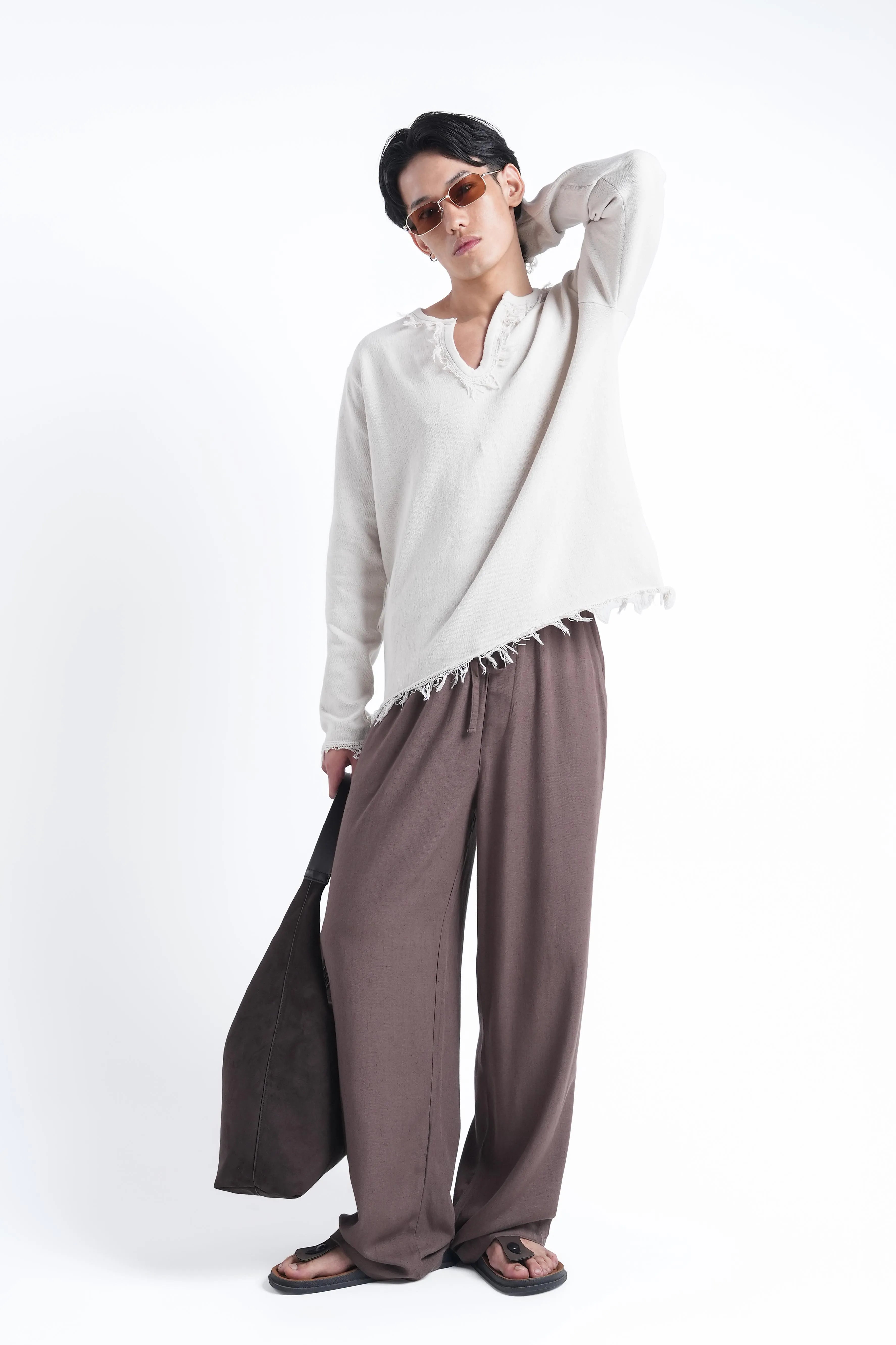 Ivory Raw Edge Knit
