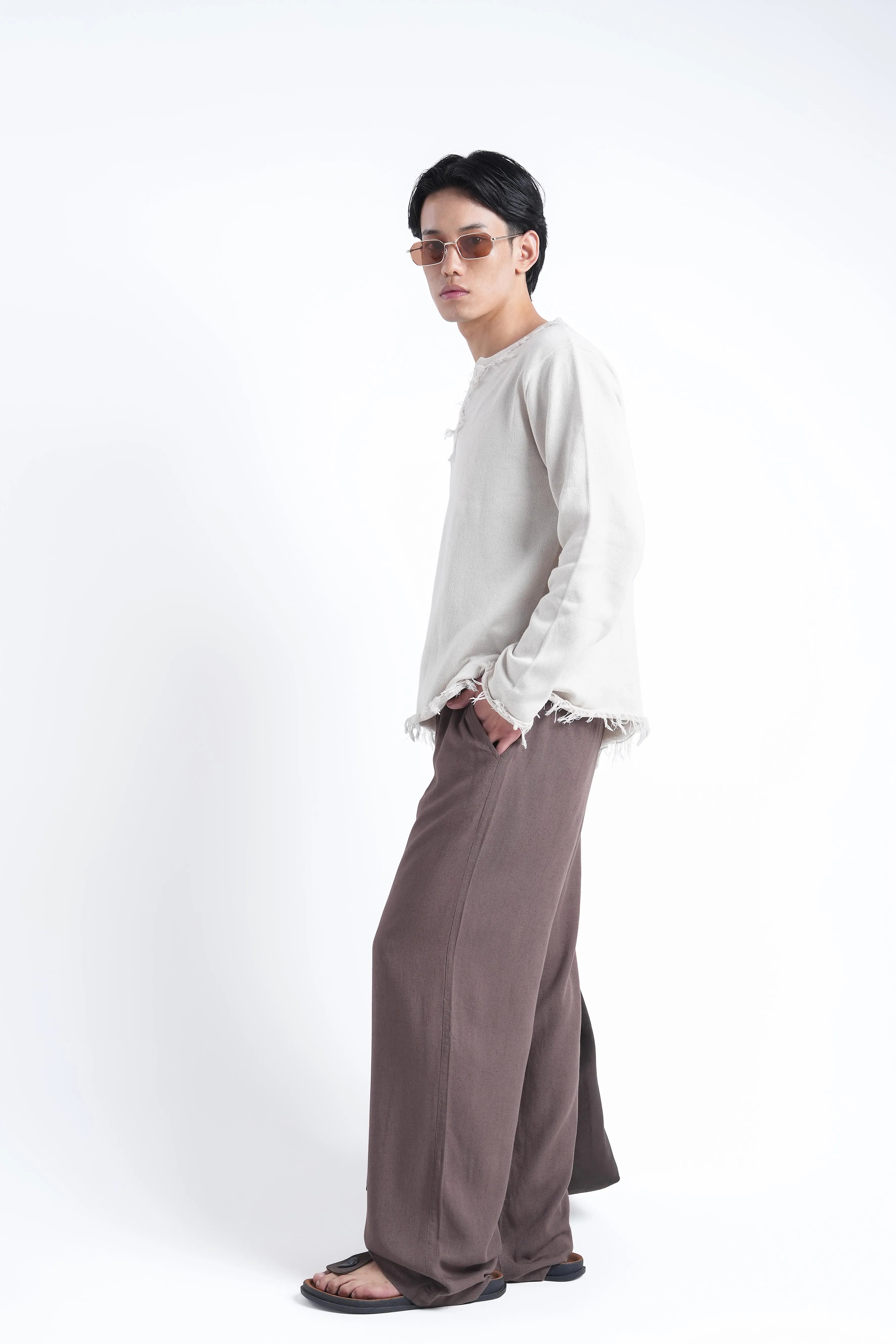 Ivory Raw Edge Knit