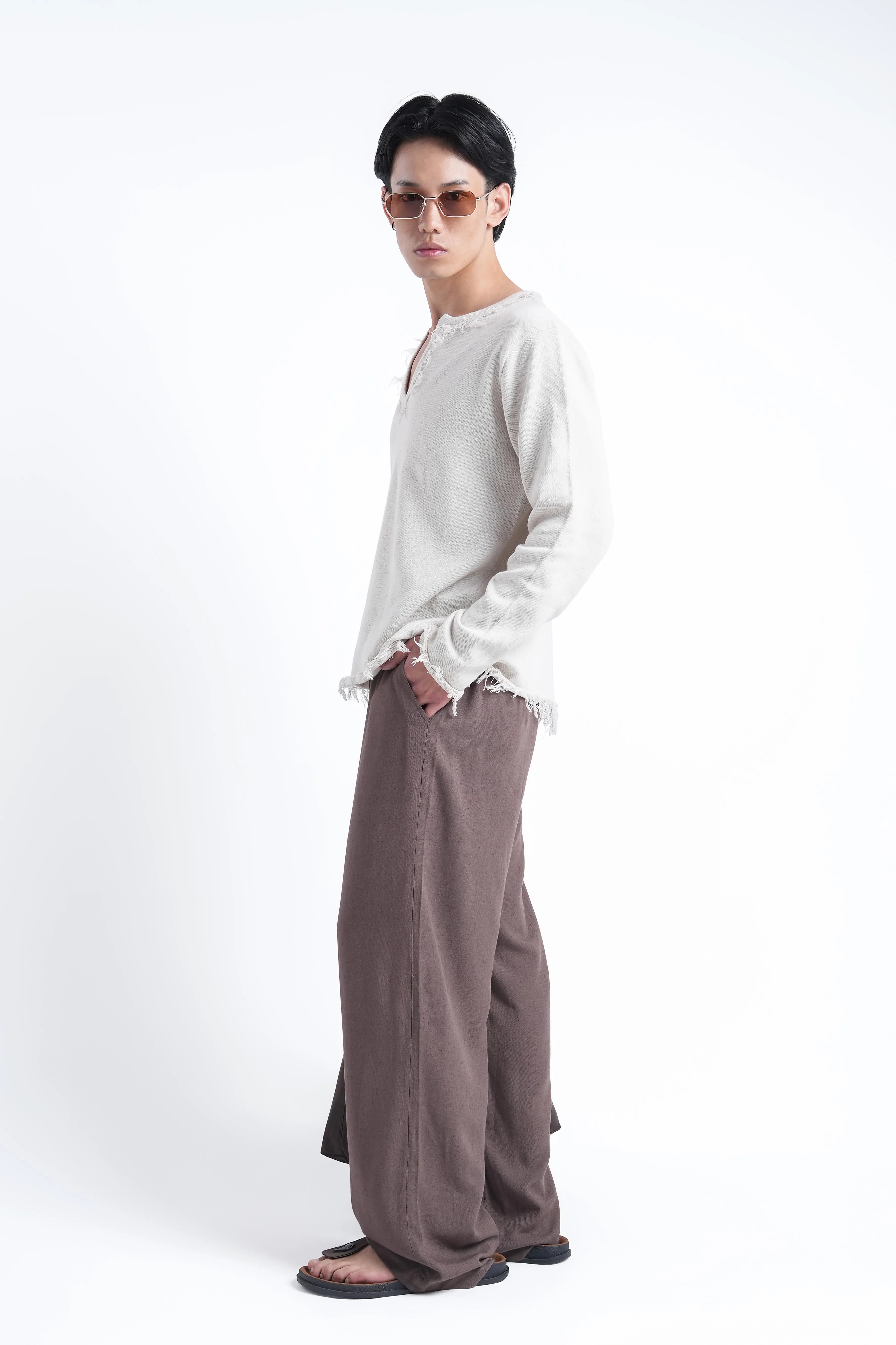Ivory Raw Edge Knit