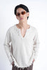 Ivory Raw Edge Knit