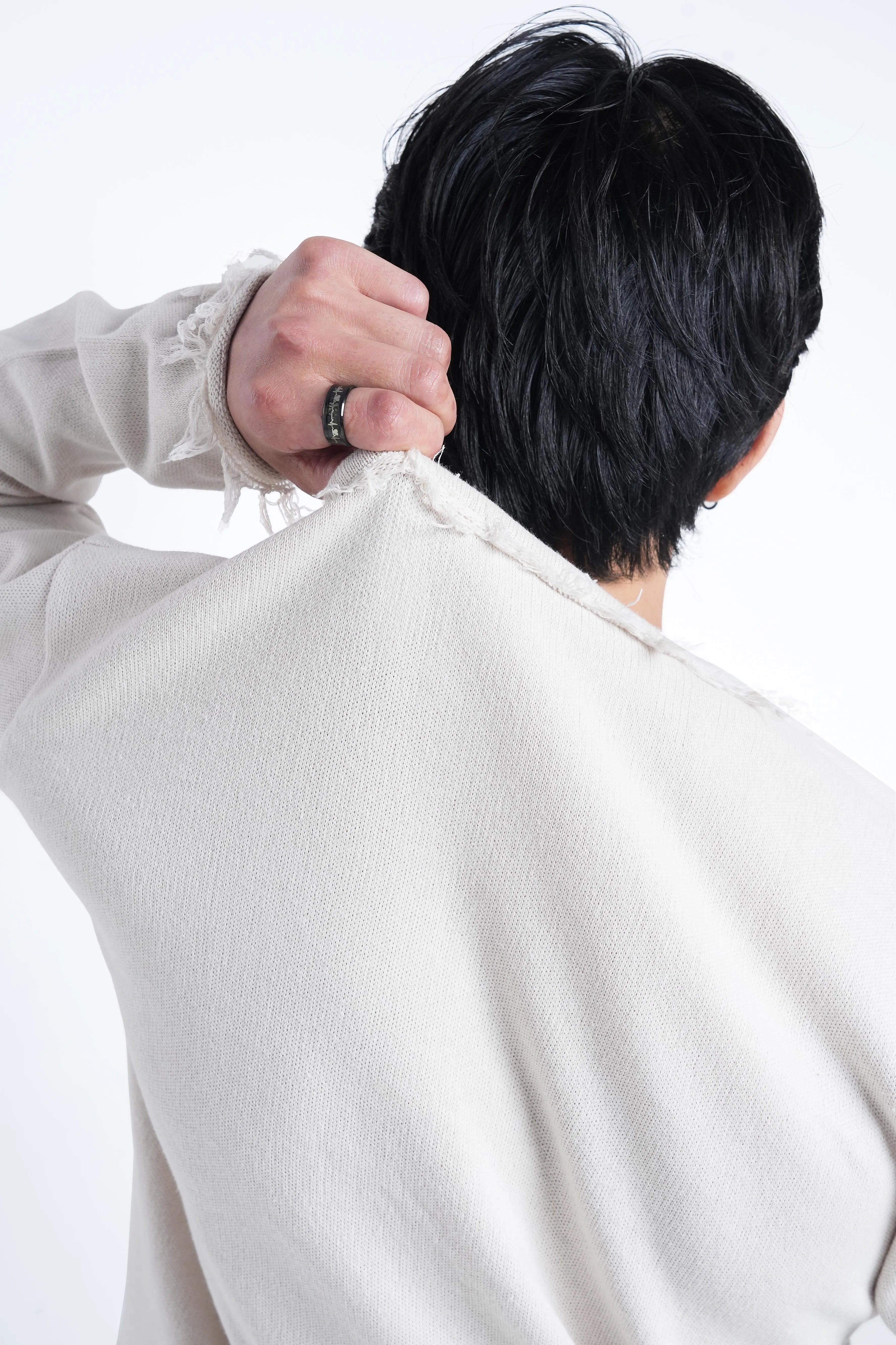 Ivory Raw Edge Knit